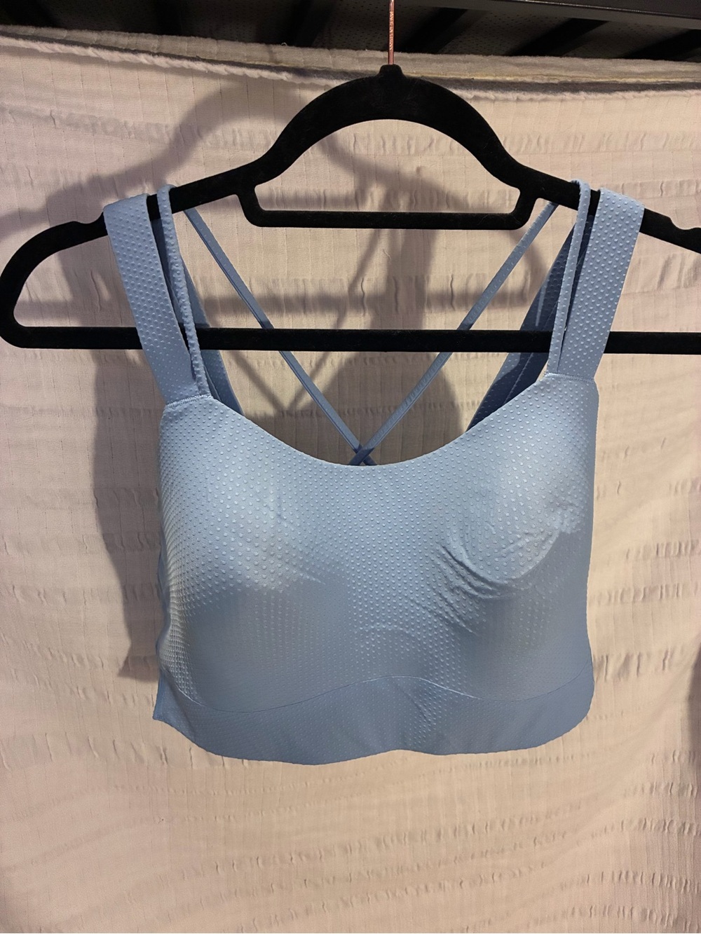 lululemon athletica Light Blue Textured Cross-Back Crop Bra